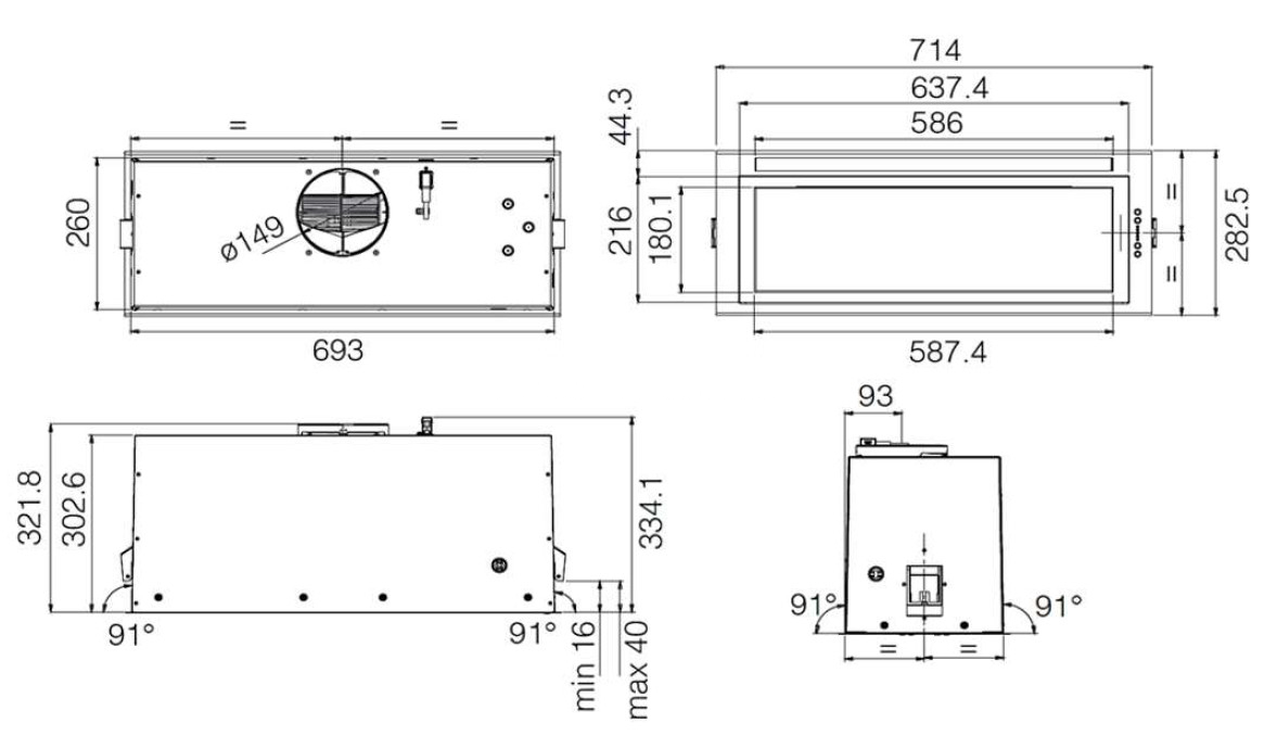 Витяжка Elica Lane B IX/A/72 нержавіюча сталь (PRF0178828)