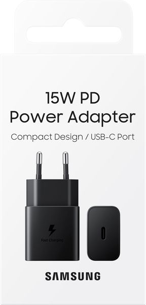 Мережевий зарядний пристрій Samsung 15W Power Adapter (w/o Cable) - Black (EP-T1510NBEGEU)