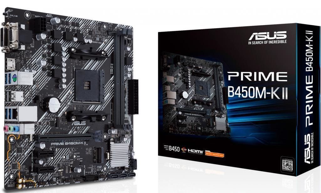 ASUS Материнcька плата PRIME B450M-K II sAM4 B450 2xDDR4 HDMI DVI D-Sub mATX