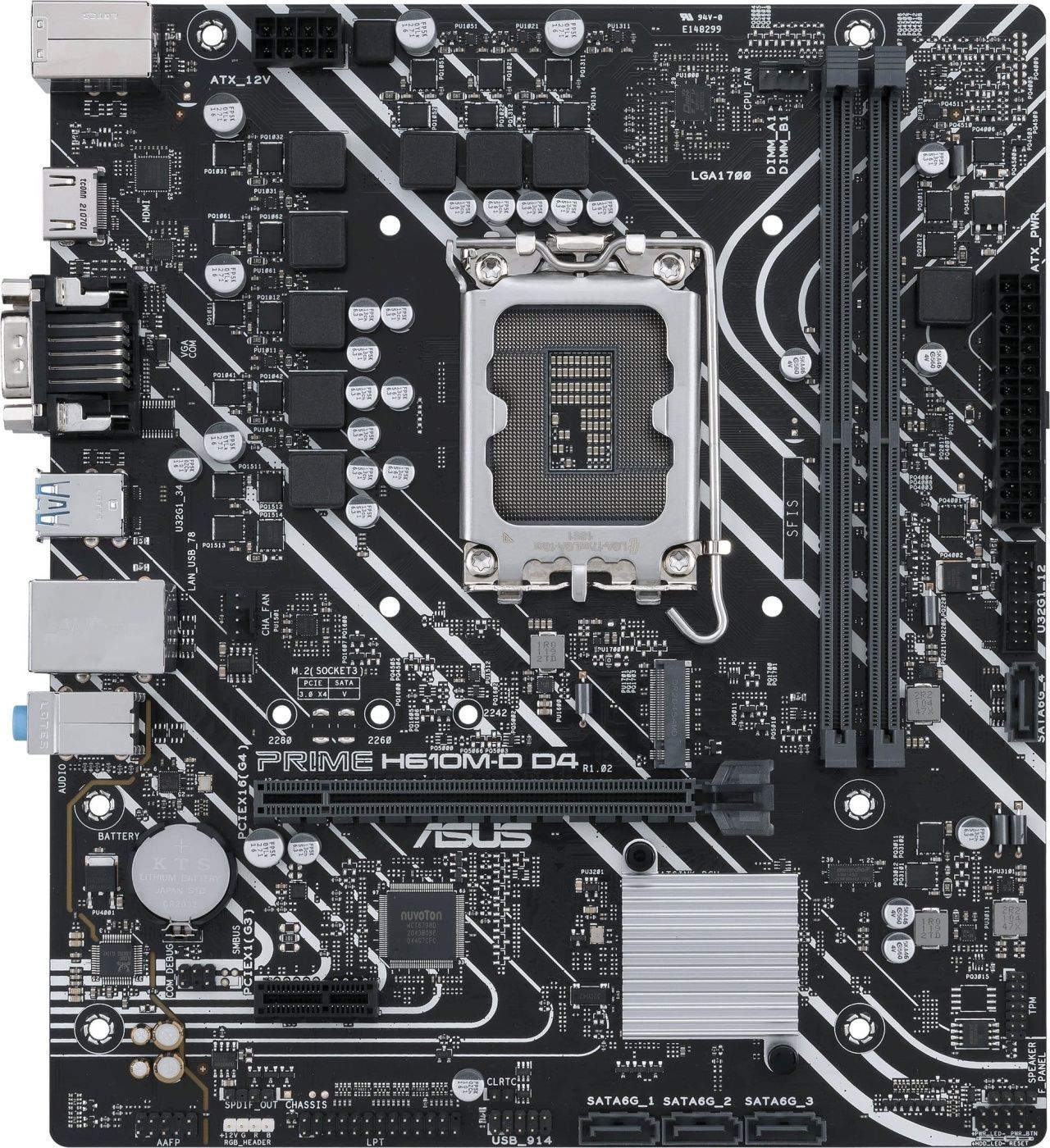 ASUS Материнcька плата PRIME H610M-D D4 s1700 H610 2xDDR4 M.2 HDMI D-Sub mATX