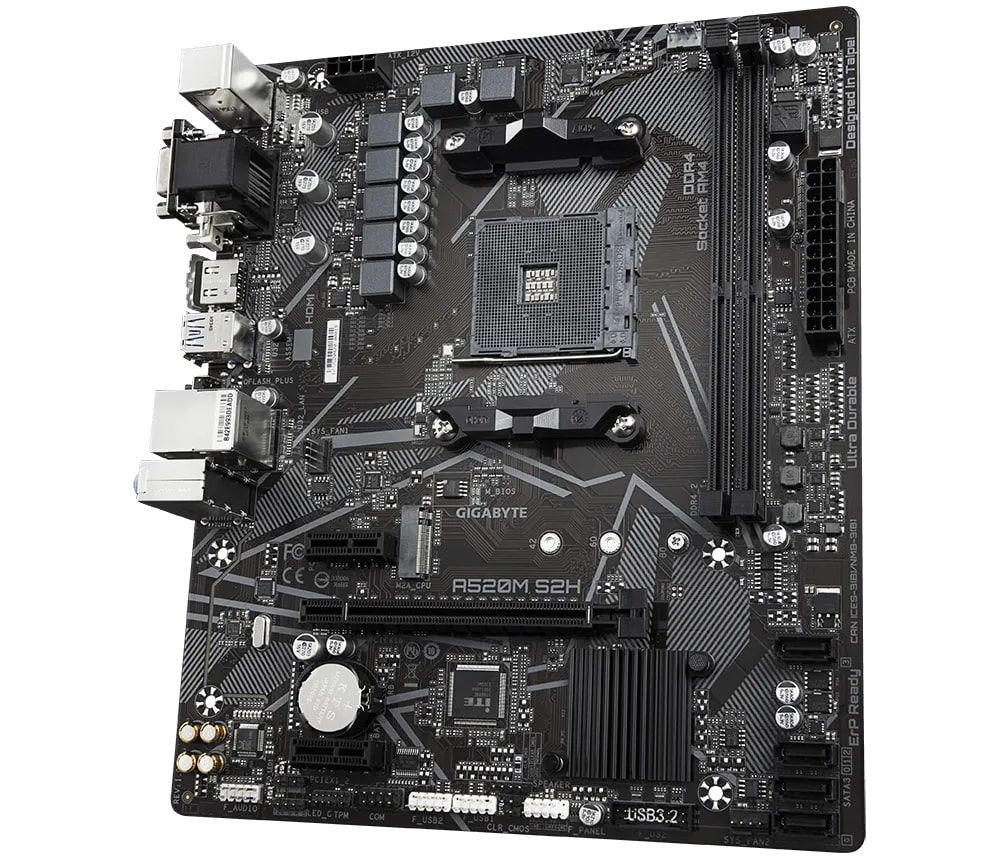 Gigabyte Материнська плата A520M S2H sAM4 A520 2xDDR4 HDMI DVI VGA mATX