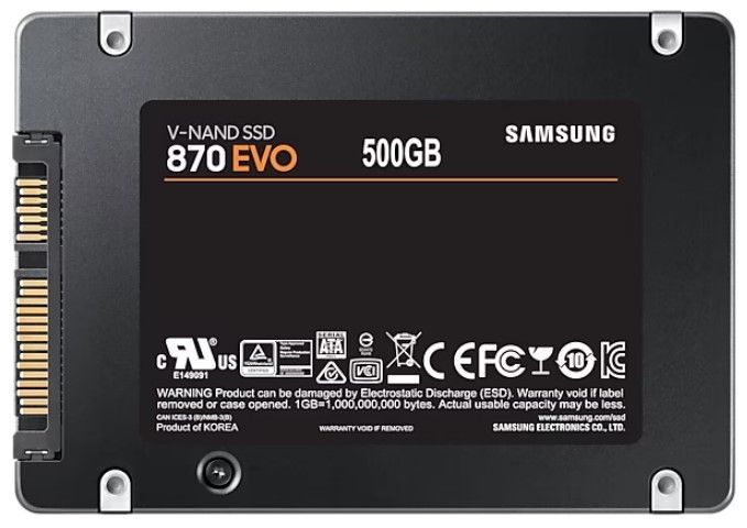SSD накопичувач Samsung 500Gb 870 EVO 2.5" SATA (MZ-77E500B/EU)