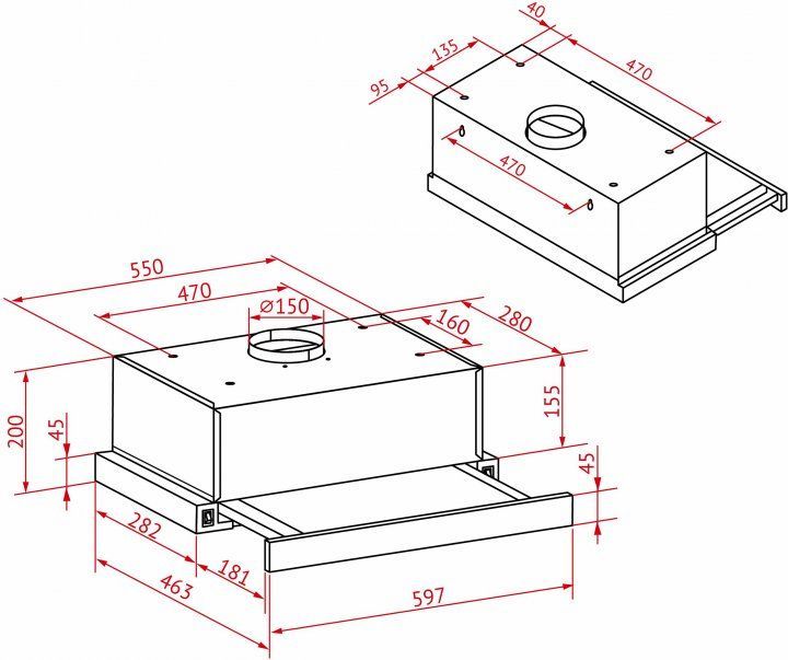 Витяжка Perfelli TL 6212 WH 700 LED