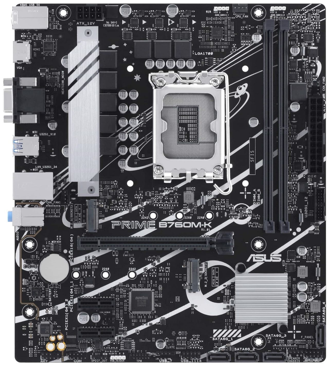 ASUS Материнcька плата PRIME B760M-K s1700 B760 2xDDR5 M.2 HDMI D-Sub mATX