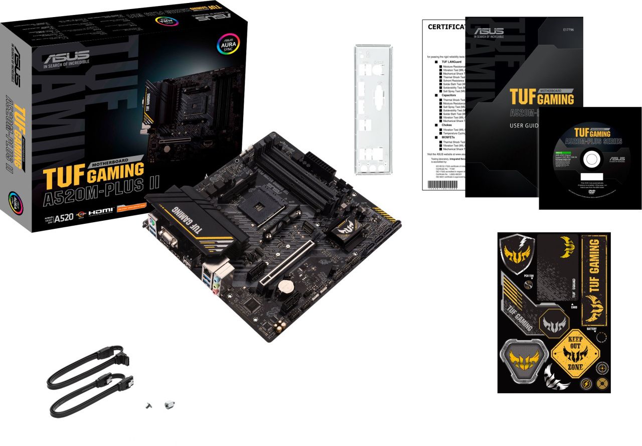 ASUS Материнcька плата TUF GAMING A520M-PLUS II sAM4 A520 4xDDR4 HDMI DVI D-Sub mATX