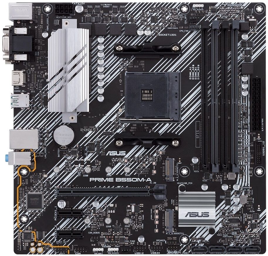 ASUS Материнcька плата PRIME B550M-A/CSM sAM4 B550 4xDDR4 M.2 HDMI DVI D-Sub CSM mATX
