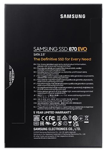 SSD накопичувач Samsung 1TB 870 EVO 2.5" SATA (MZ-77E1T0B/EU) 