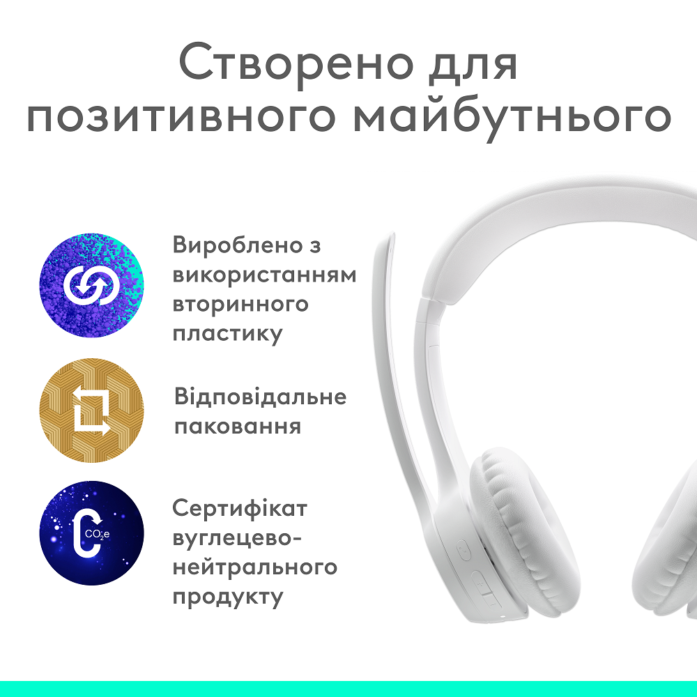 Гарнитура Logitech Zone 300 Wireless Headset BT White (981-001417) 