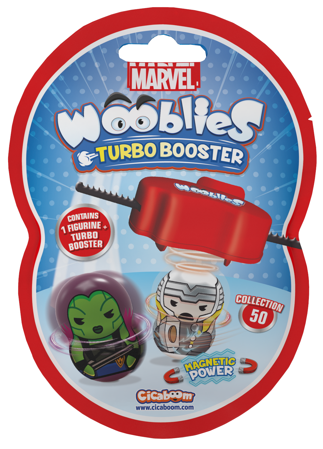 Магнітні фігурки з лончером у пакеті 2шт Marvel Wooblies