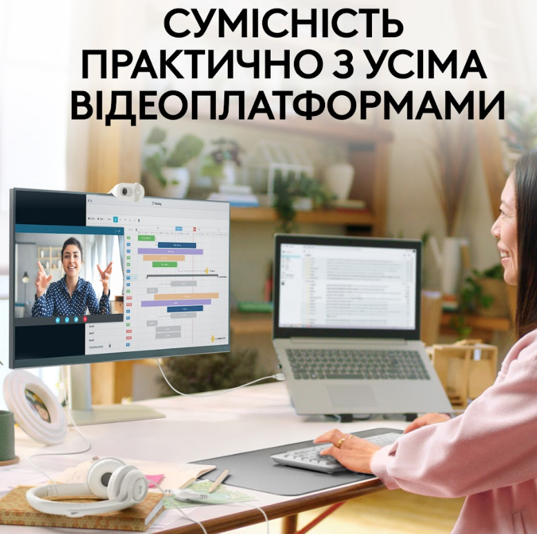 Веб-камера Logitech BRIO 100 FHD OFF-WHITE (960-001617) 