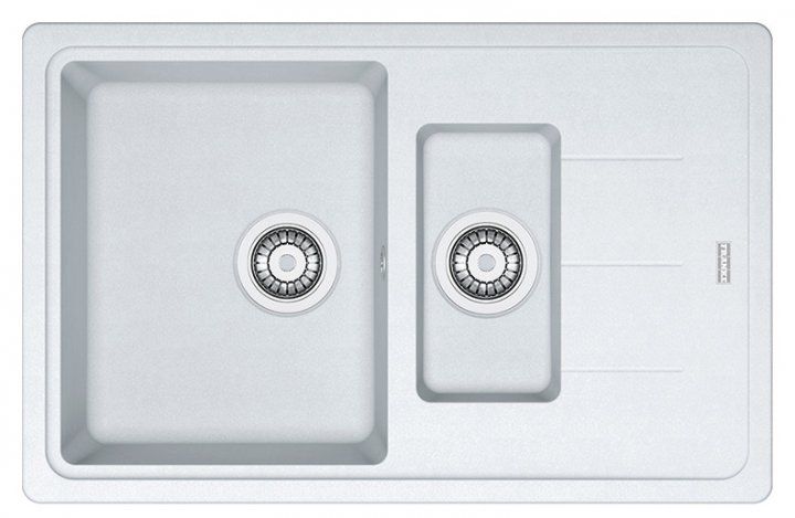 Кухонна мийка граніт FRANKE BASIS BFG 651-78 (114.0272.602) білий + вентиль + сифон
