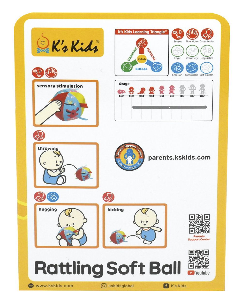 Брязкальце Ks Kids М'яч м'який (KA10805-OB)