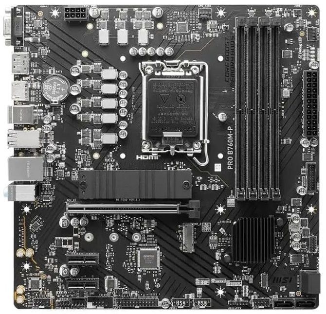 MSI Материнcька плата PRO B760M-P s1700 B760 4xDDR5 HDMI DP DSub mATX