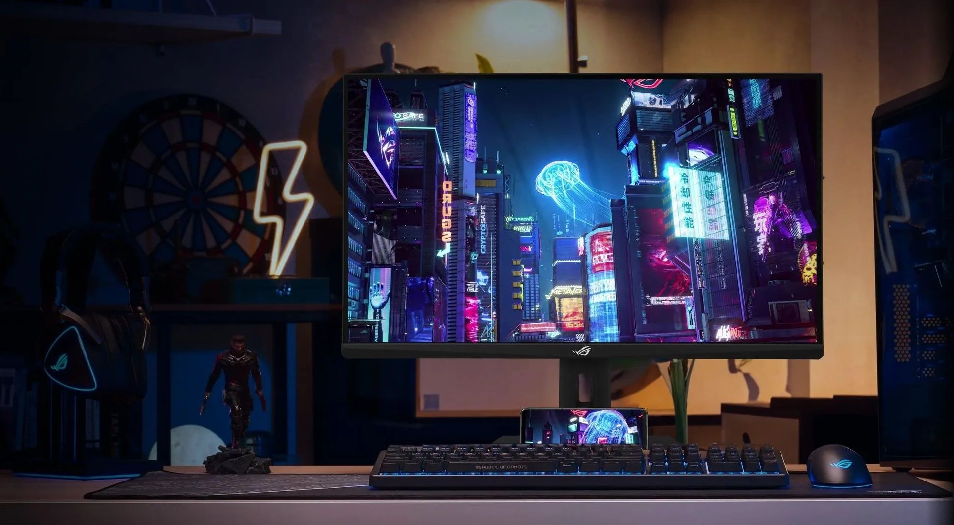 ASUS Монітор 27" ROG Strix XG27ACMG HDMI, DP, USB-C, Audio, IPS, 2560x1440, 270Hz, 1ms, sRGB 125%, AdaptiveSync, Pivot, HDR400