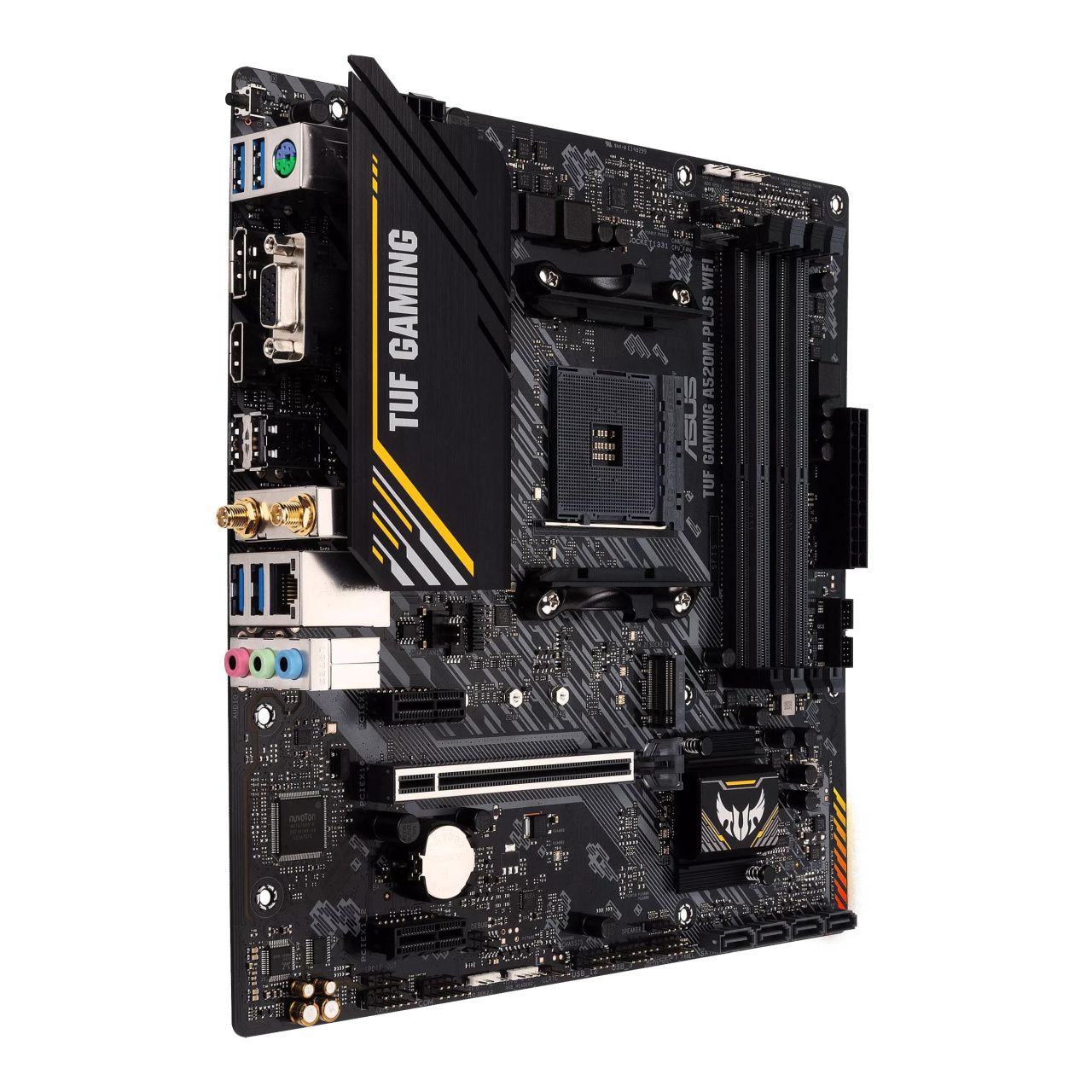 ASUS Материнcька плата TUF GAMING A520M-PLUS WIFI sAM4 A520 4xDDR4 HDMI-DVI-VGA Wi-Fi BT mATX