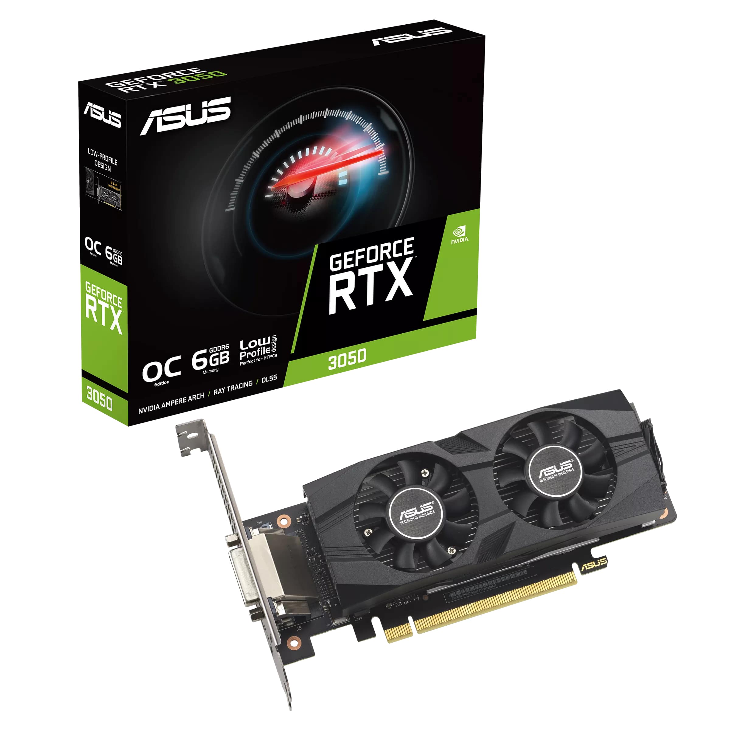 ASUS Відеокарта GeForce RTX 3050 6GB GDDR6 OC low profile RTX3050-O6G-LP-BRK