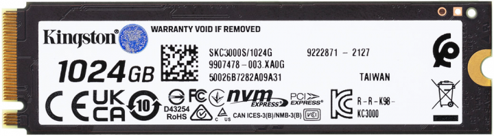 SSD накопичувач Kingston 1TB M.2 KC3000 NVMe 2280 (SKC3000S/1024G)