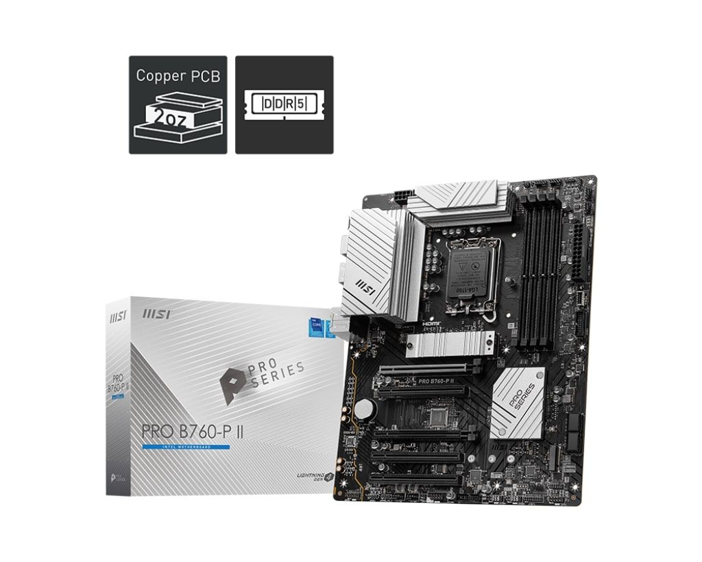 MSI Материнcька плата PRO B760-P II s1700 B760 4xDDR5 HDMI DP ATX
