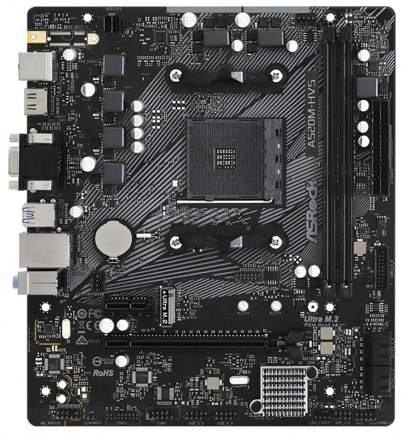 ASRock Материнська плата A520M-HVS sAM4 A520 2xDDR4 HDMI-VGA USB 3.2 mATX