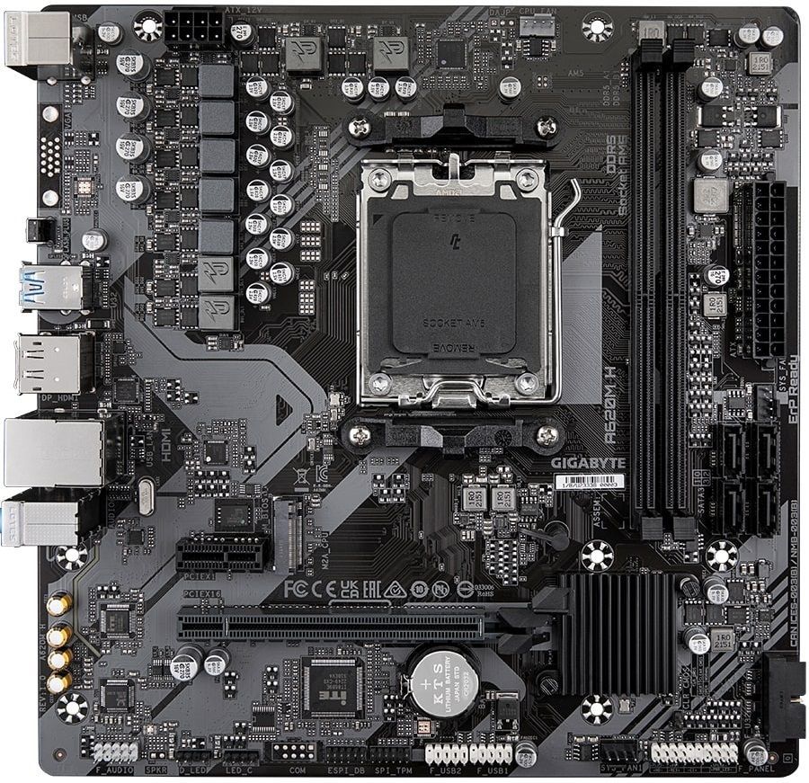 Gigabyte Материнська плата A620M H sAM5 H620M 2xDDR5 M.2 HDMI DP mATX