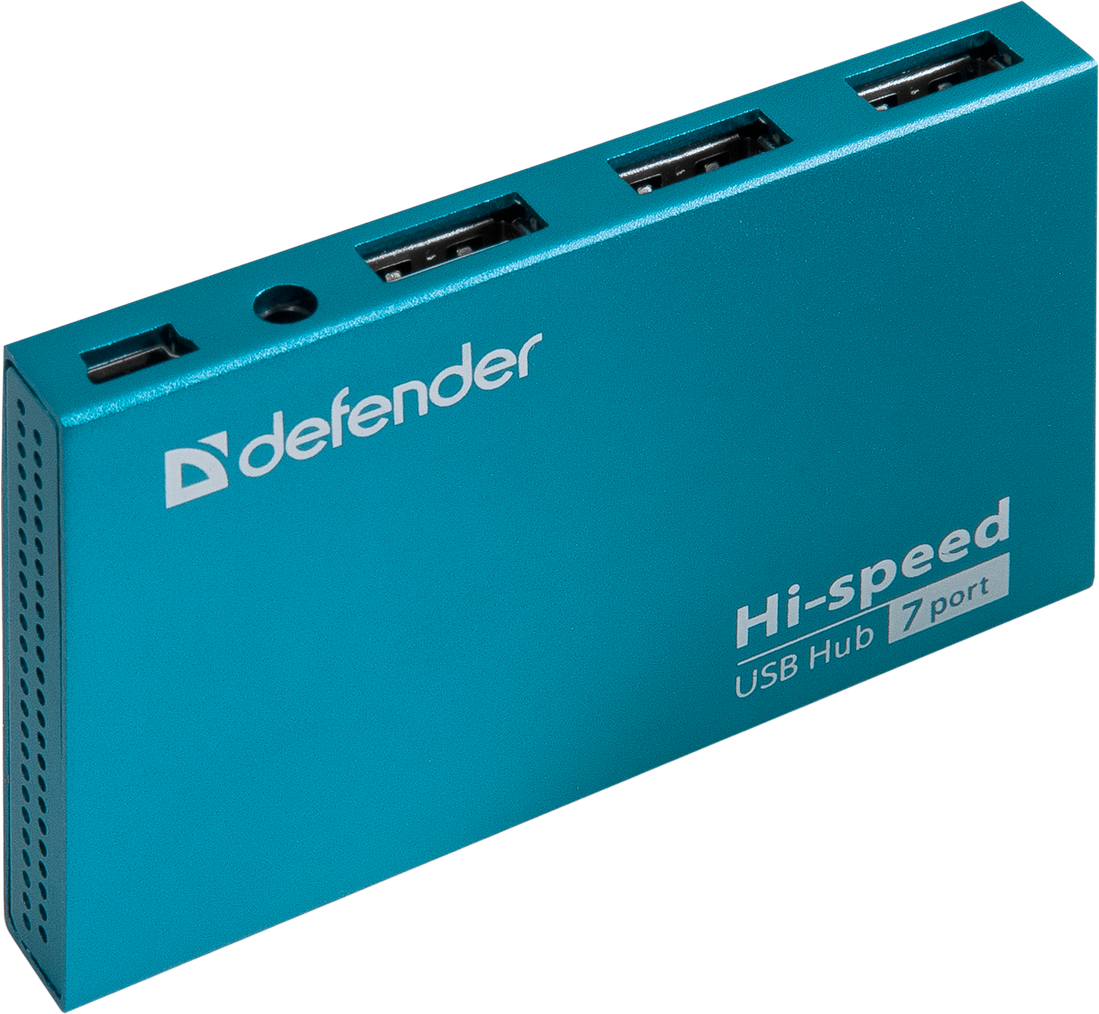 USB-хаб Defender Septima Slim+Adapterб 7xUSB 2.0 220V (83505)