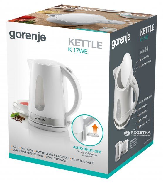 Електрочайник Gorenje K 17 WE