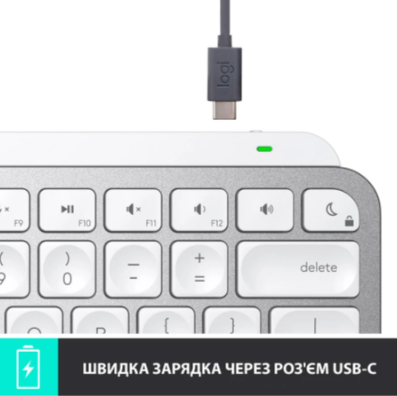 Клавіатура Logitech MX Keys Mini Minimalist Wireless US Pale Grey (920-010499)
