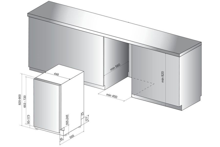 Вбудована посудомийна машина Whirlpool WSIO 3O34 PFE X