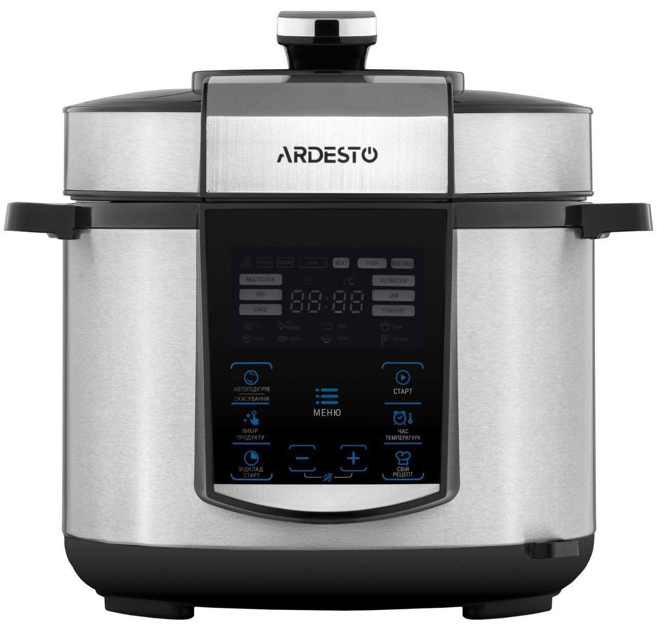 ARDESTO Мультиварка-скороварка MPC-P225, 900Вт, чаша-5л, електр. керування , книга рецептів, нерж. сталь+пластик, срібляста