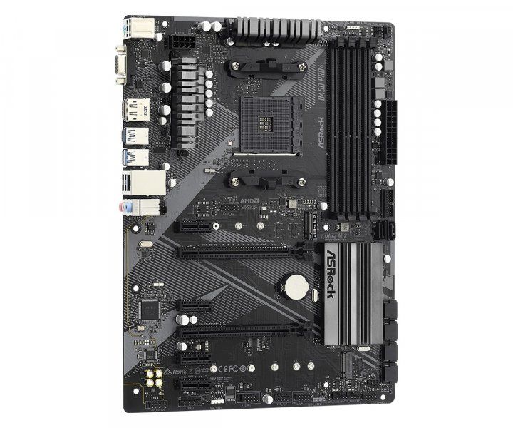 ASRock Материнська плата B450 PRO4 R2.0 sAM4 B450 4xDDR4 M.2 HDMI DP D-Sub USB Type-C ATX