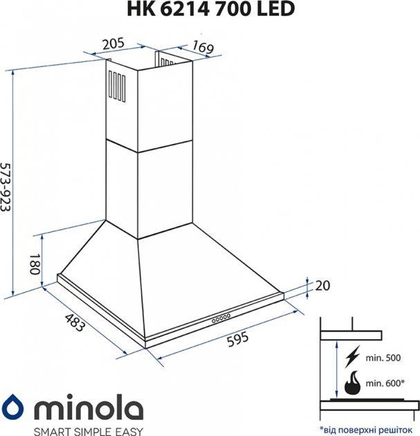 Витяжка MINOLA HK 6214 BL 700 LED