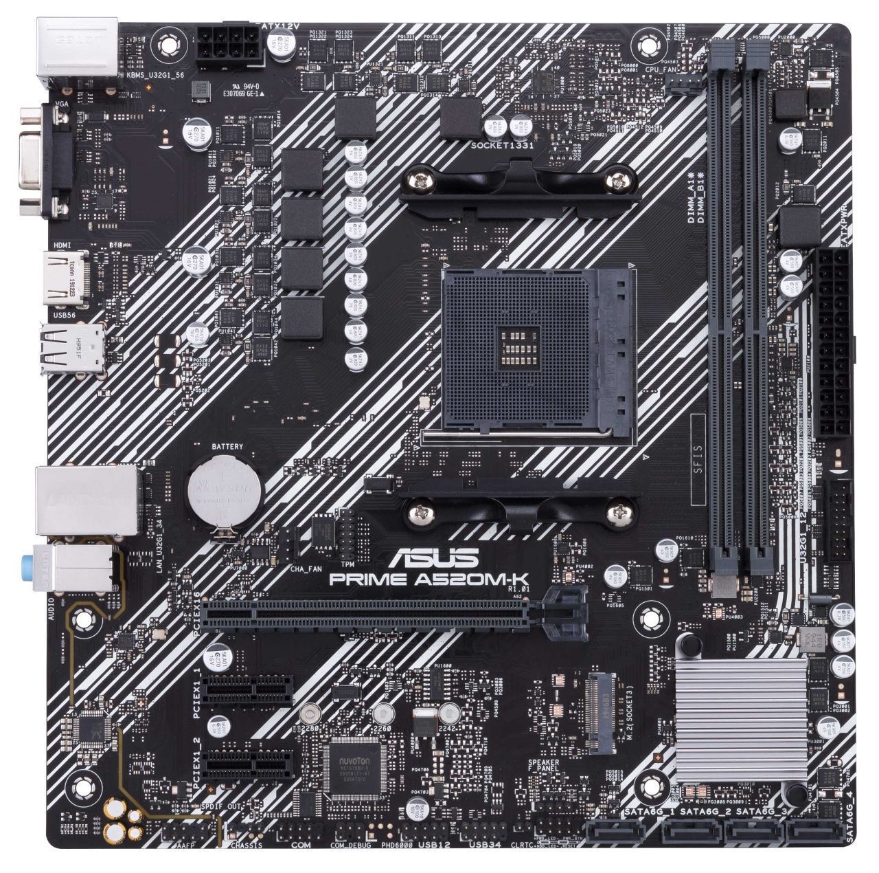 Материнська плата Asus Prime A520M-K (sAM4, AMD A520) mATX