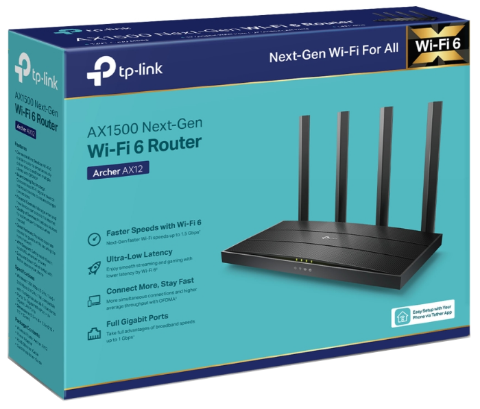 Бездротовий маршрутизатор TP-Link Archer AX12 AX1500 