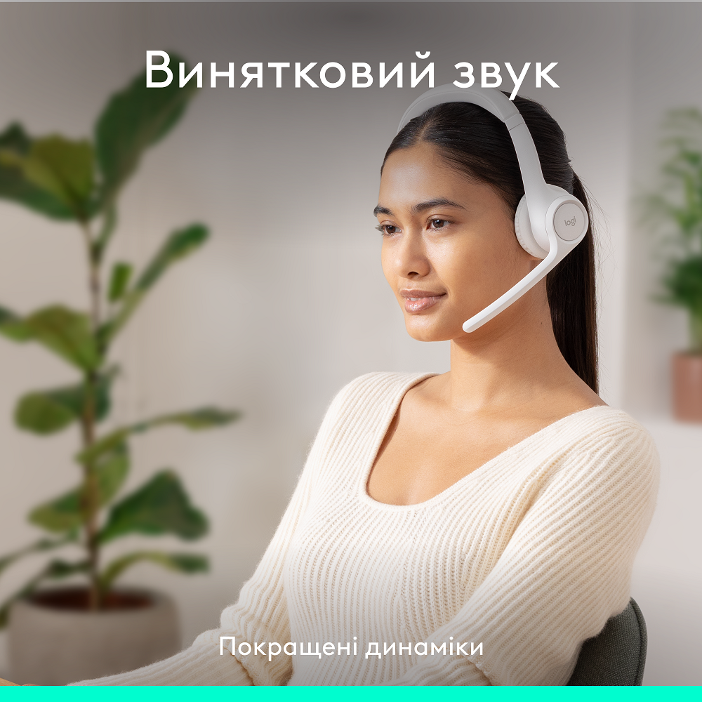 Гарнитура Logitech Zone 300 Wireless Headset BT White (981-001417) 