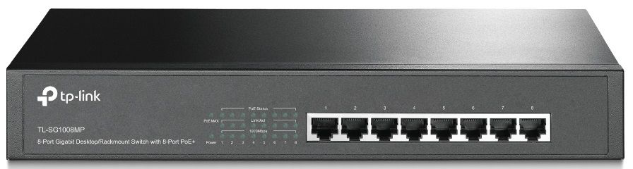 TP-Link Комутатор TL-SG1008MP 8xGE/PoE 126W некерований 13" 1U TP-Link Комутатор TL-SG1008MP 8xGE/PoE 126W некерований 13" 1U