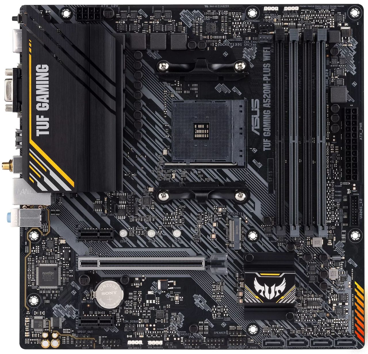ASUS Материнcька плата TUF GAMING A520M-PLUS WIFI sAM4 A520 4xDDR4 HDMI-DVI-VGA Wi-Fi BT mATX