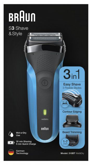 Електробритва-тример BRAUN Series 3 310BT Wet&Dry black/blue