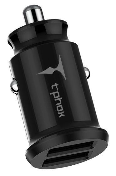 Автомобільний зарядний пристрій T-PHOX Charger Set 2.4A Dual + MicroUSB Black (T-S09 SET M B)