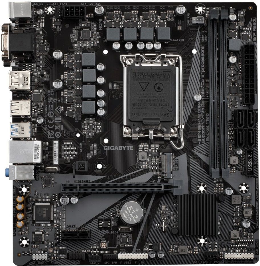 Gigabyte Материнська плата H610M S2H V2 DDR4 s1700 H610 2xDDR4 M.2 HDMI mATX