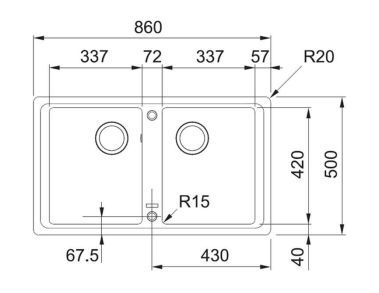 Кухонна мийка граніт FRANKE BASIS BFG 620 (114.0363.940) онікс