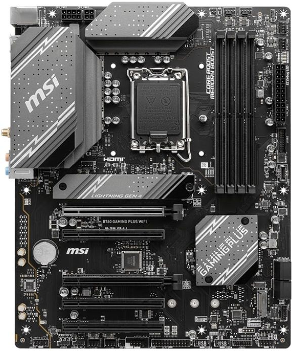 MSI Материнcька плата B760 GAMING PLUS WIFI s1700 B760 4xDDR5 HDMI DP WiFi BT ATX