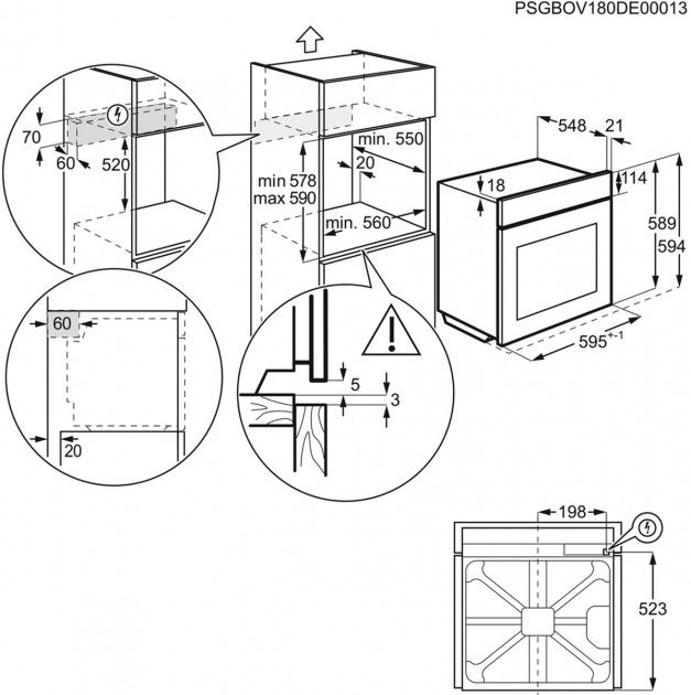 Духова шафа електрична ELECTROLUX OPEB 2520 V