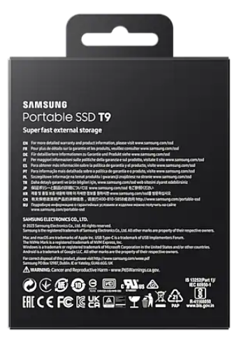 SSD накопичувач Samsung T9 Shield 1TB USB 3.2 Type-C Black (MU-PG1T0B/EU) 