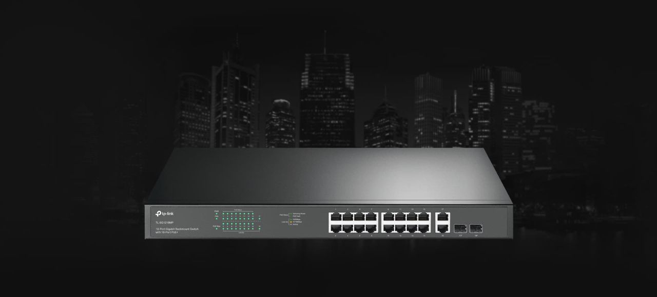 TP-Link Комутатор TL-SG1218MP 16xGE/PoE+ 250W 2xGE 2xcomboGE/SFP 19" 1U
