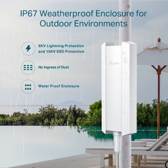 TP-Link Точка доступу EAP610 OUTDOOR AX1800 1xGE LAN PoE MU-MIMO OFDMA зовн.