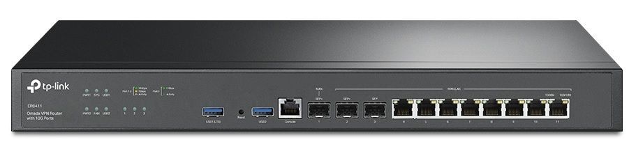 TP-Link Мультисервісний маршрутизатор ER8411 8xGE LAN/WAN 1xGE WAN/LAN 2x10GE SFP+ WAN/LAN 2xUSB