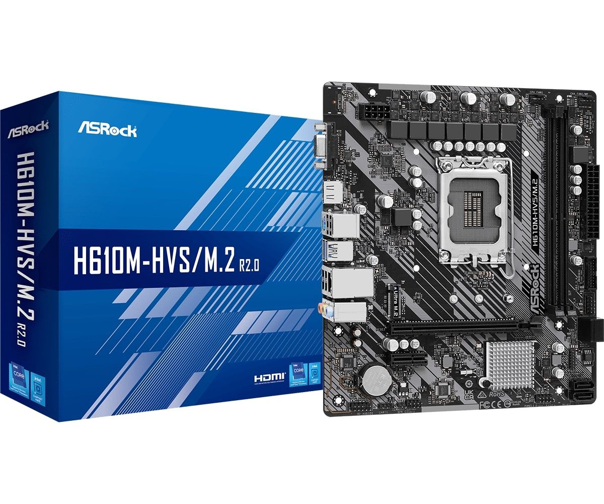 ASRock Материнська плата H610M-HVS/M.2_R2.0 s1700 H610M 2xDDR4 HDMI mATX