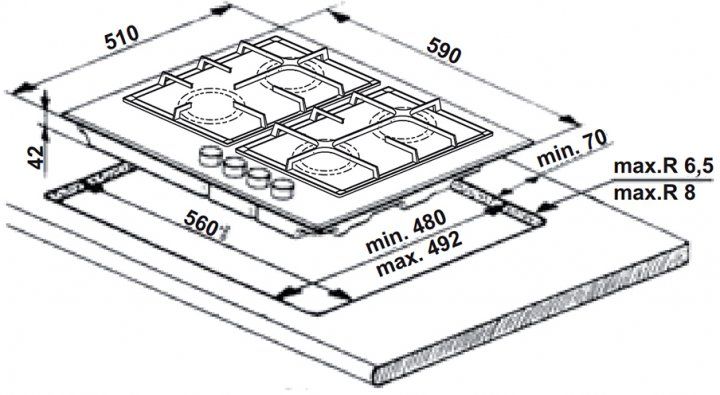 Варильна поверхня газова WHIRLPOOL GOA 6425/NB