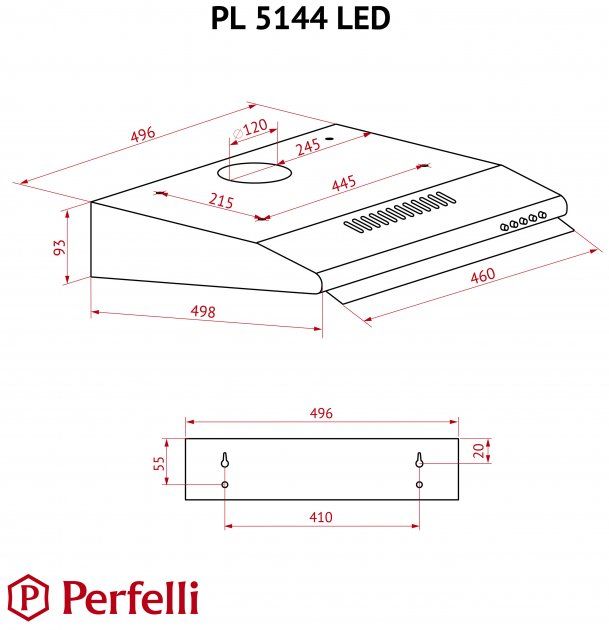 Витяжка PERFELLI PL 5144 BR LED
