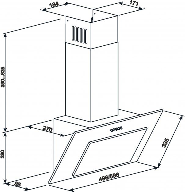 Витяжка ELEYUS VERTICAL 1000 50 WH